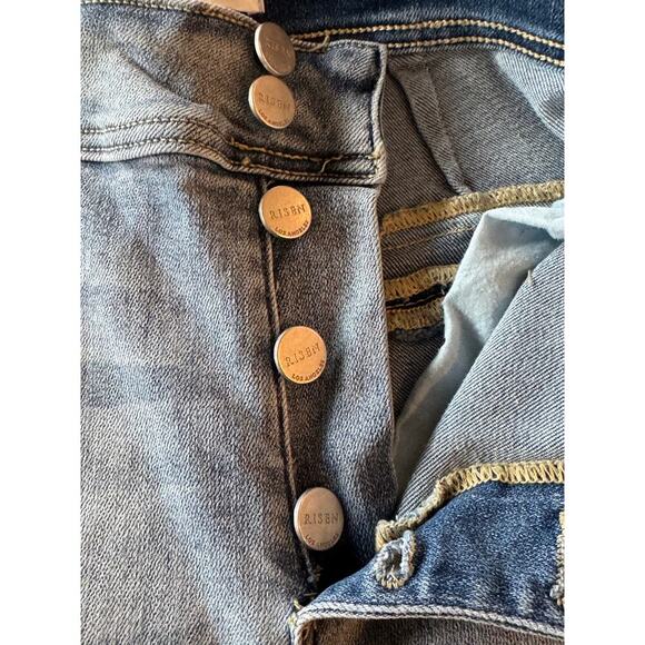 Risen High Rise Wide Flare Trouser Festival Boho Hippie Jeans 29 Blue - Picture 7 of 8